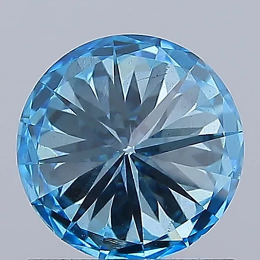 1.08ct Round Lab Grown Diamond (Colour Fancy Vivid Blue, Clarity VS2, Cut VG, IGI Certified)
