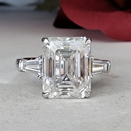 Emerald Cut Moissanite Engagement or Cocktail Ring