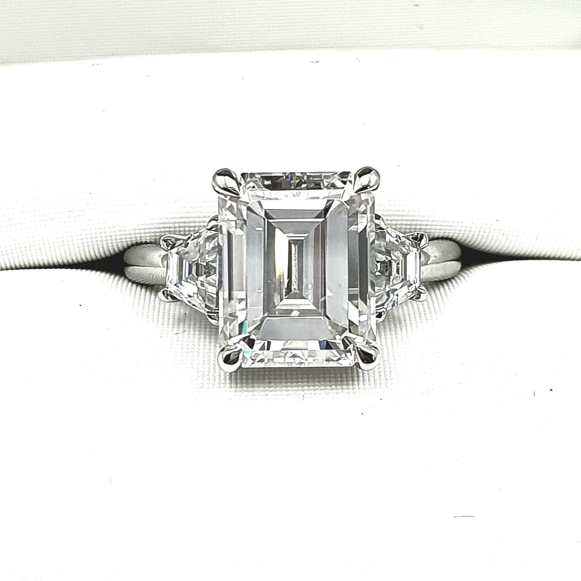 Emerald Cut Moissanite Engagement Ring