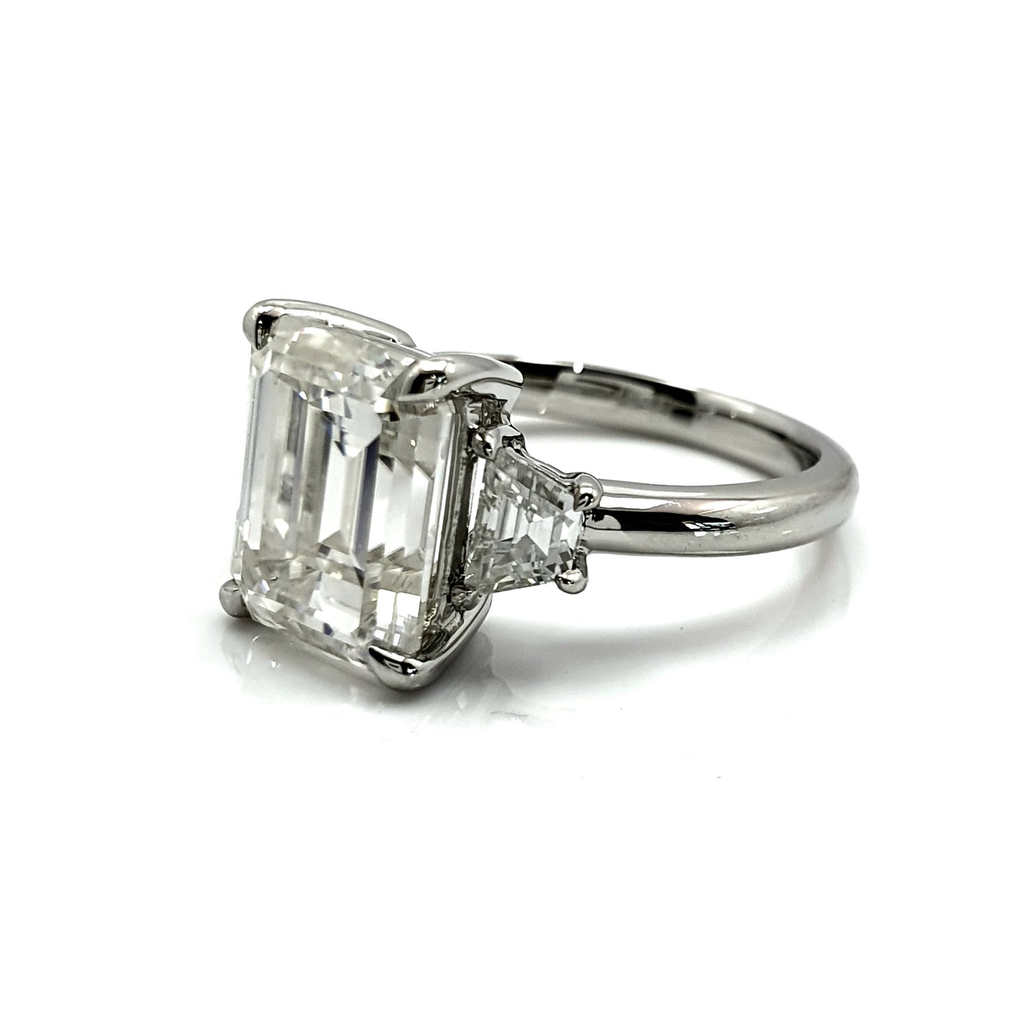 Emerald Cut Moissanite Engagement Ring