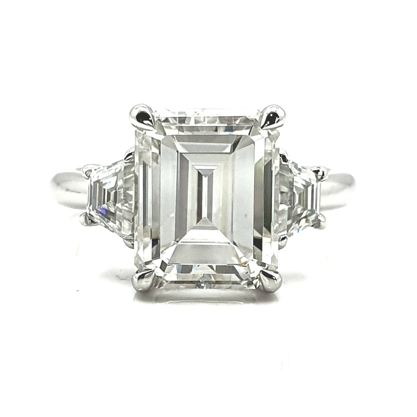 Emerald Cut Moissanite Engagement Ring