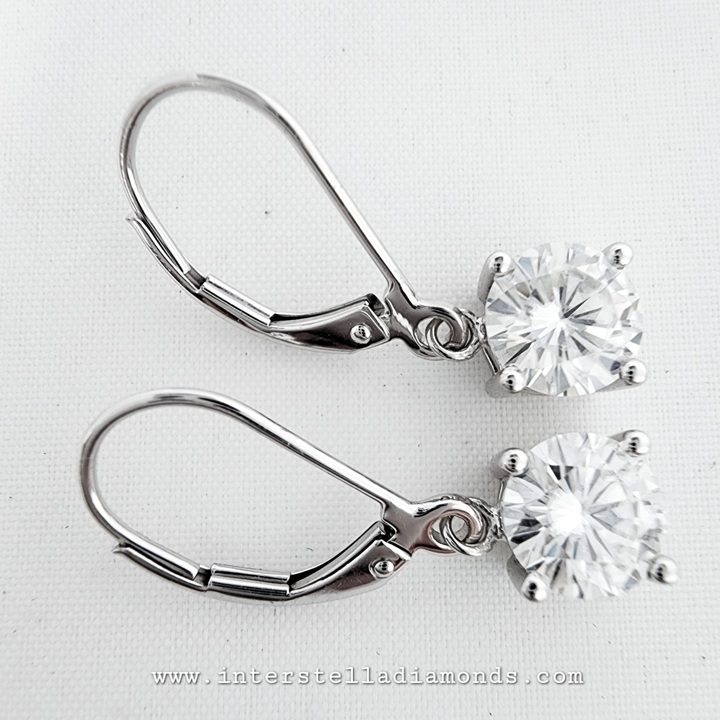 2ct Drop Earrings, Sparkling 1ct Each Ear.