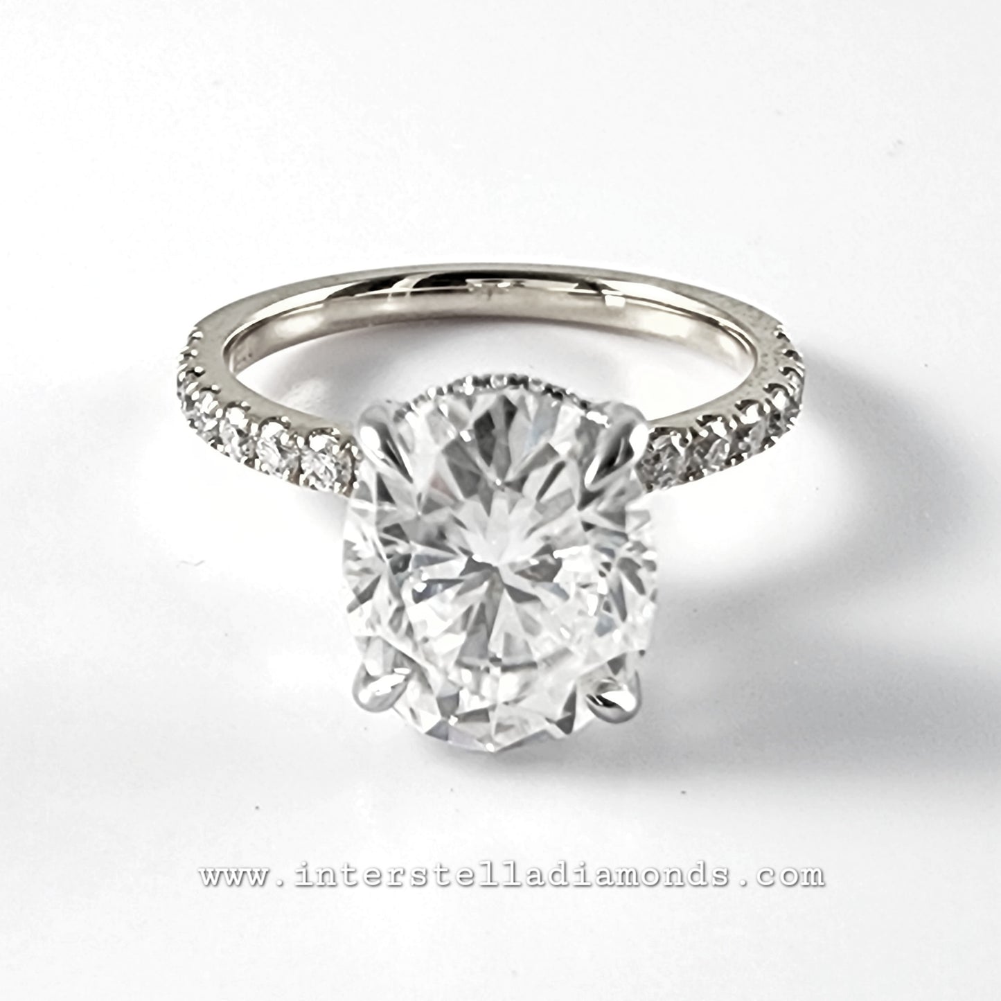 Oval 3.4ct Engagement Ring Choose Lab Diamonds or Moissanite