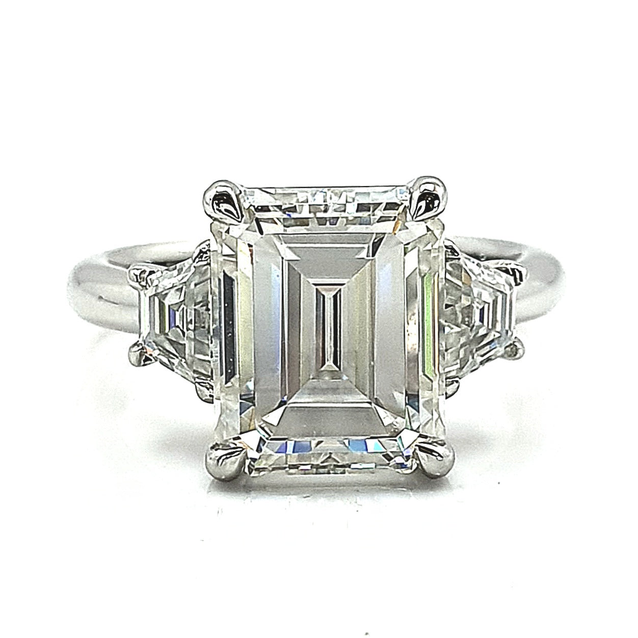 Emerald Cut Moissanite Engagement Ring