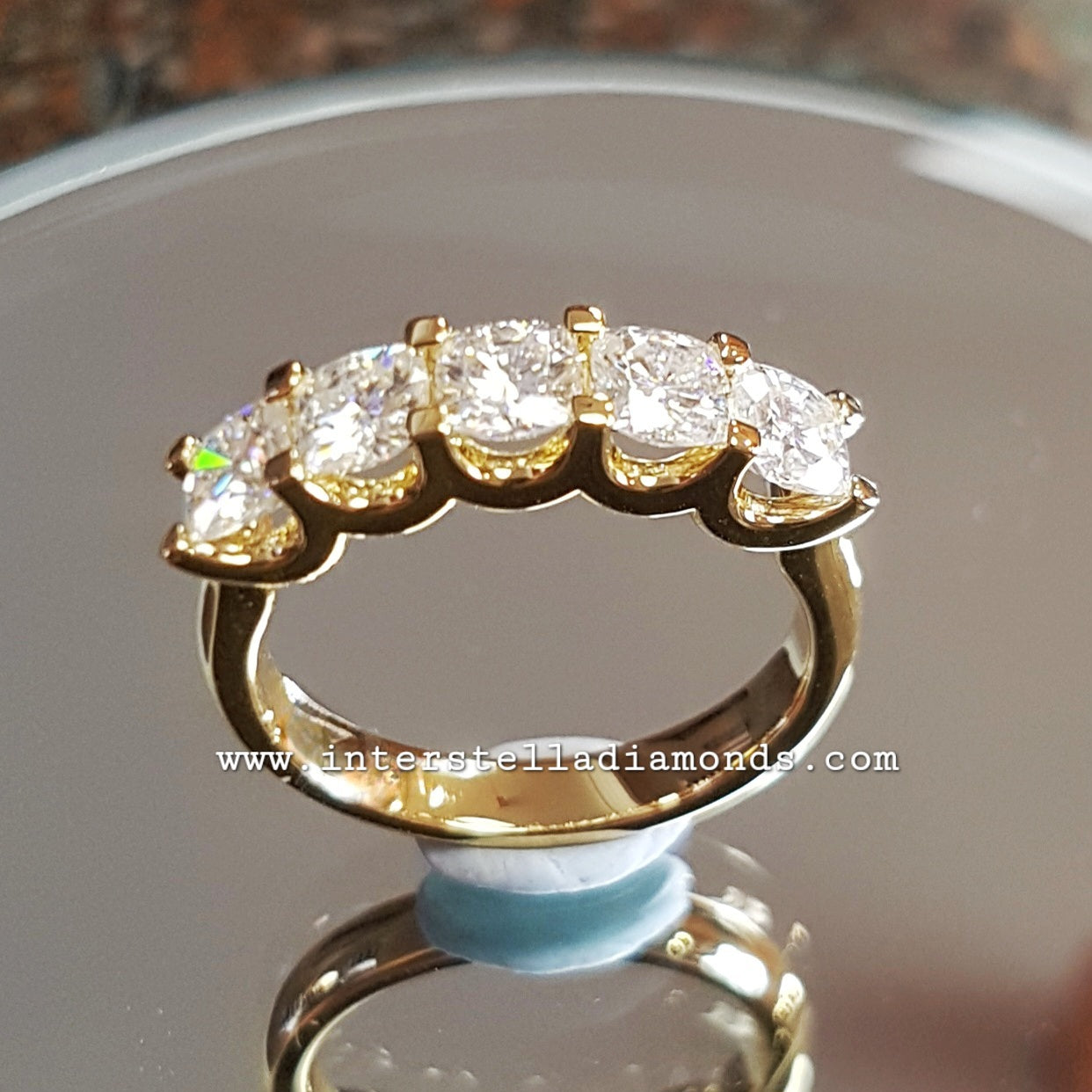 5 Gemstone 2.5ct Cushion Ring