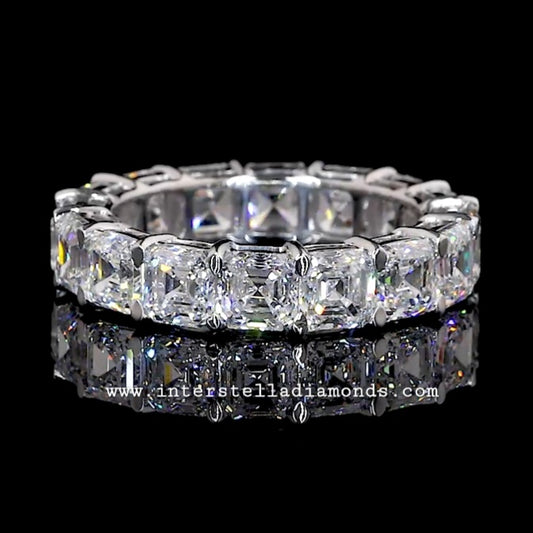 Eternity Band, Stunning Asscher Cut Gemstones