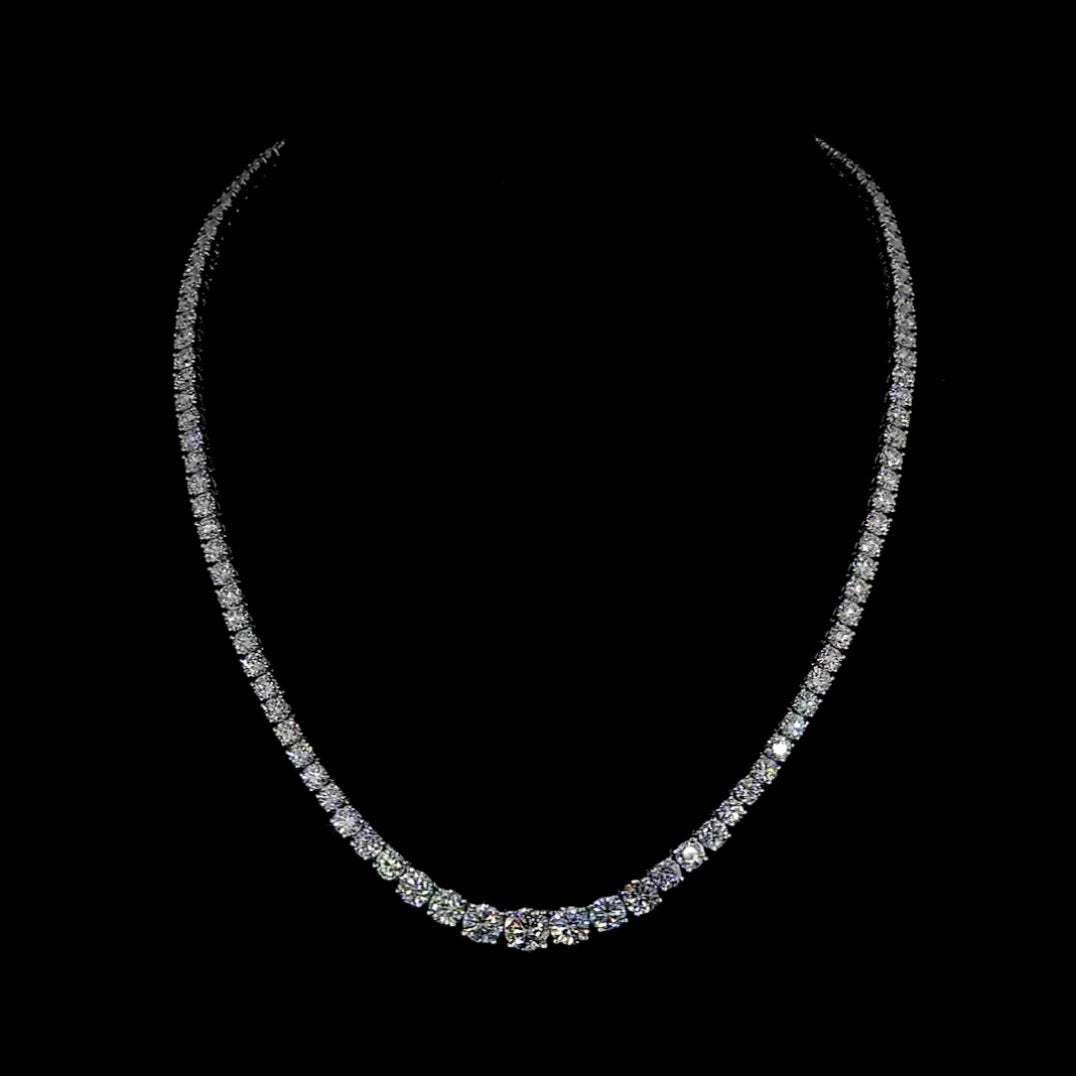 Tennis Necklace, Moissanite Gemstones