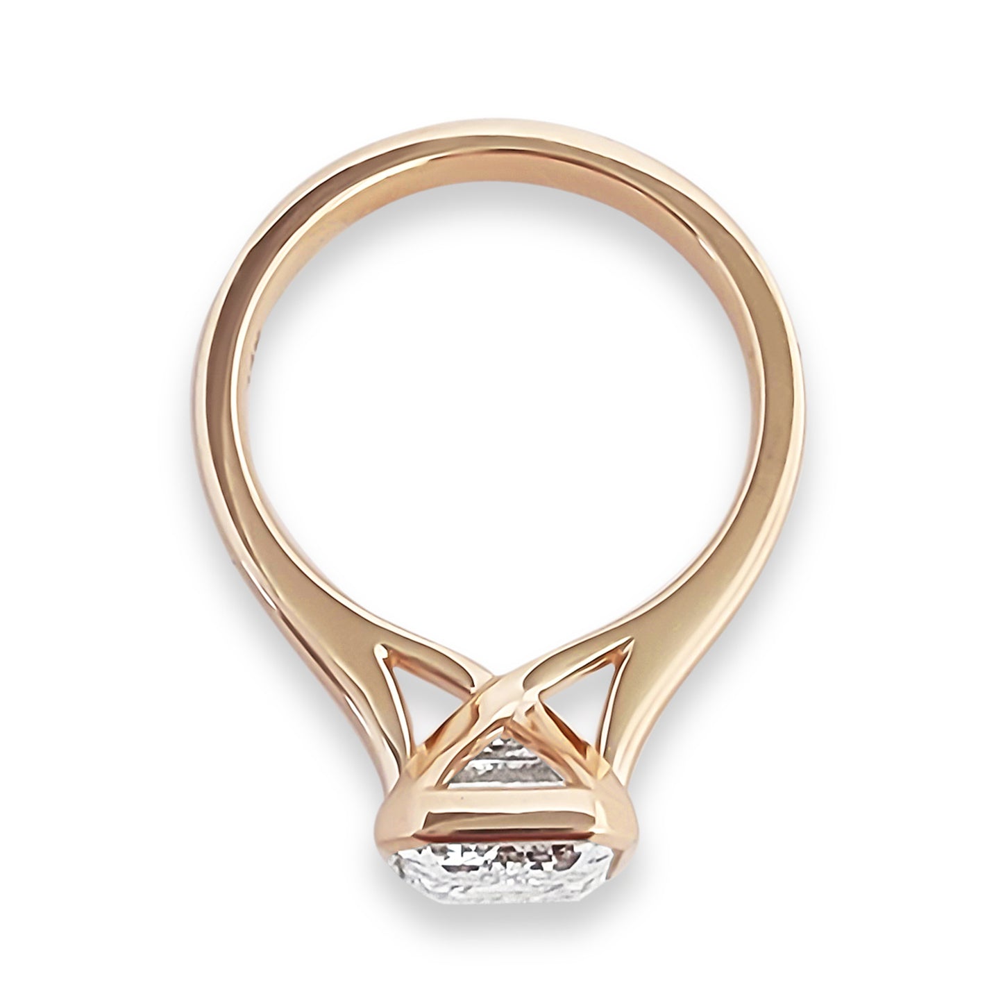 Radiant cut 3ct Bezel set Engagement Ring