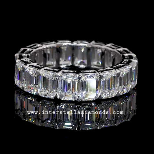 Eternity Band, stunning Emerald cut gemstones.