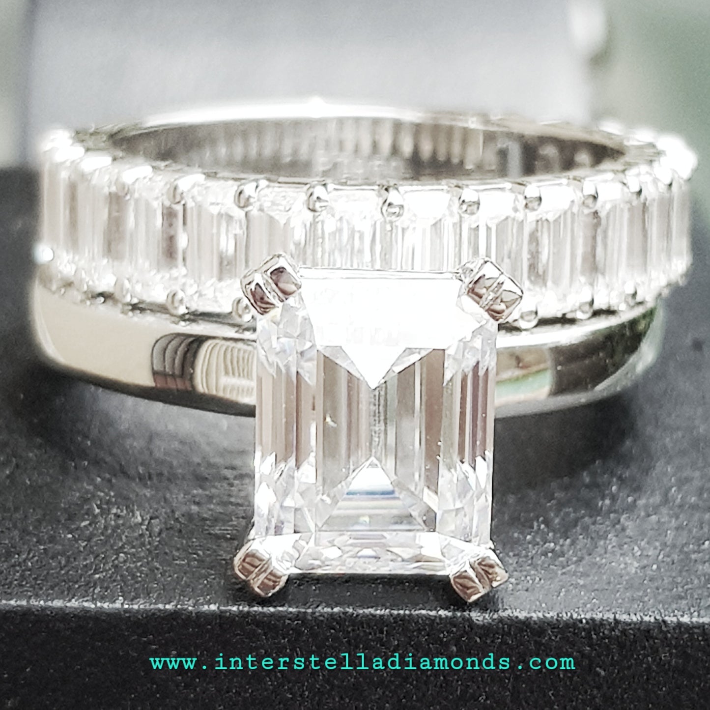 Emerald Cut Wedding Band / Anniversary Ring