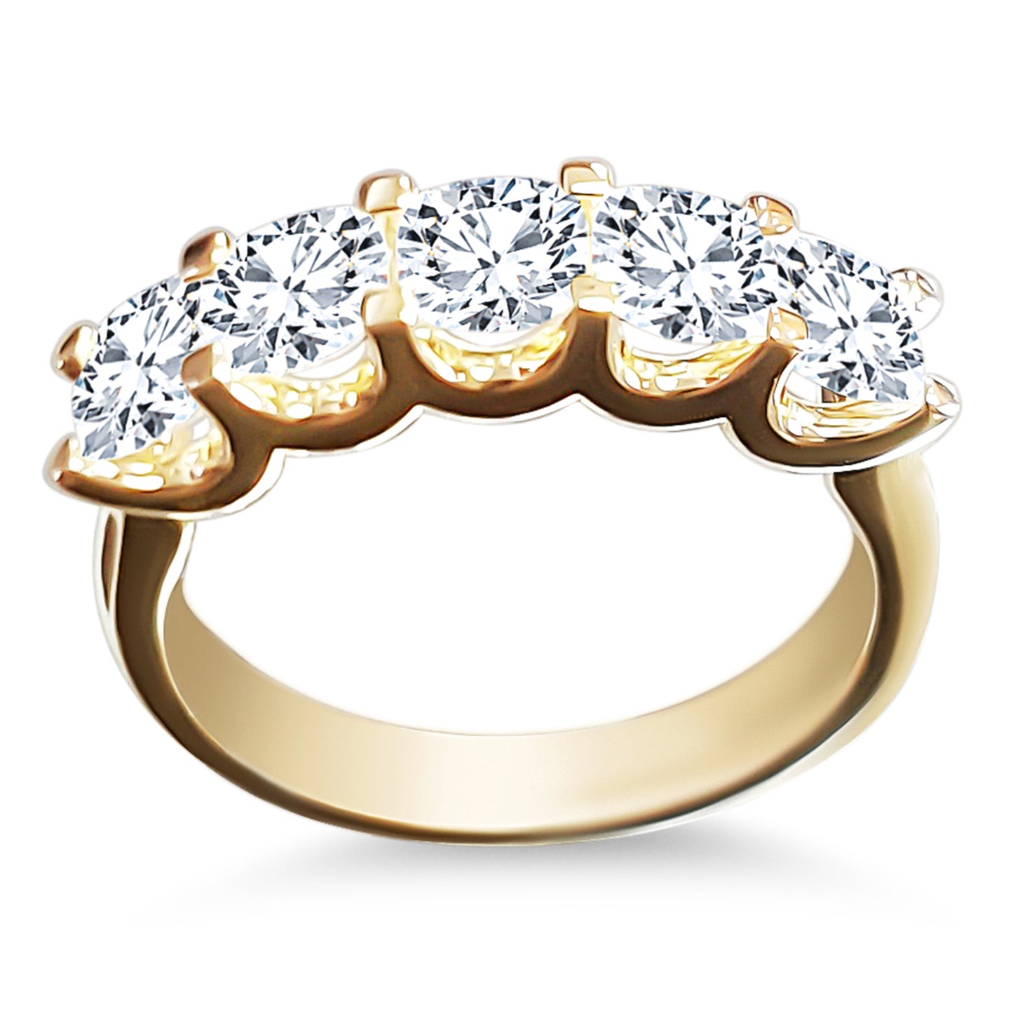 5 Gemstone 2.5ct Cushion Ring