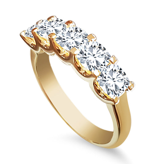 5 Gemstone 2.5ct Cushion Ring