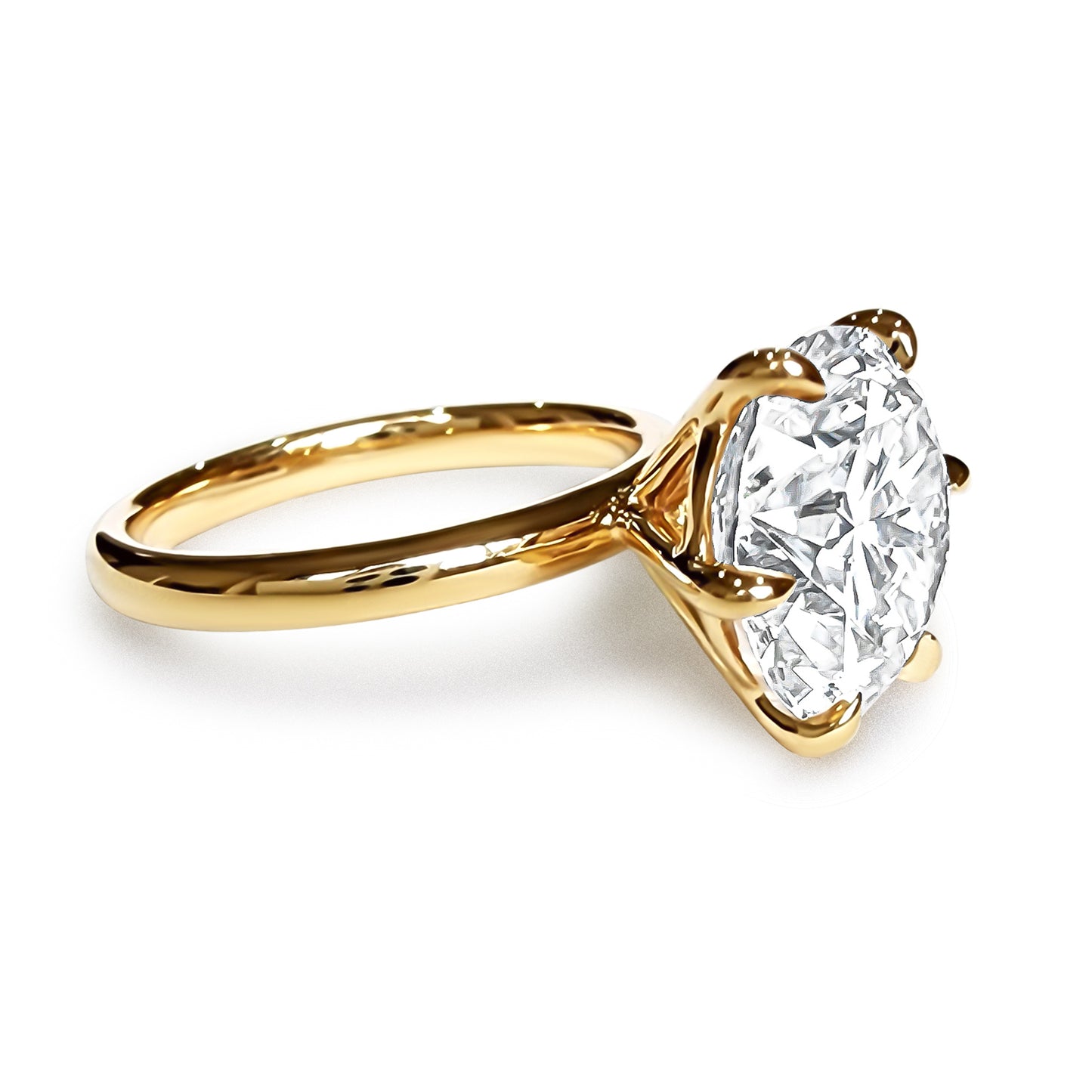 4ct Solitaire Round Cut Lab-Diamond Engagement Ring