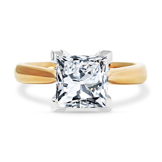 Princess cut 1ct Solitaire Engagement Ring. Choose Moissanite or Lab-Diamond