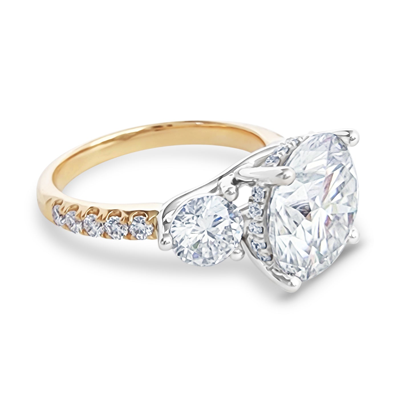 Stylish Modern Trilogy 5.3ct Engagement Ring