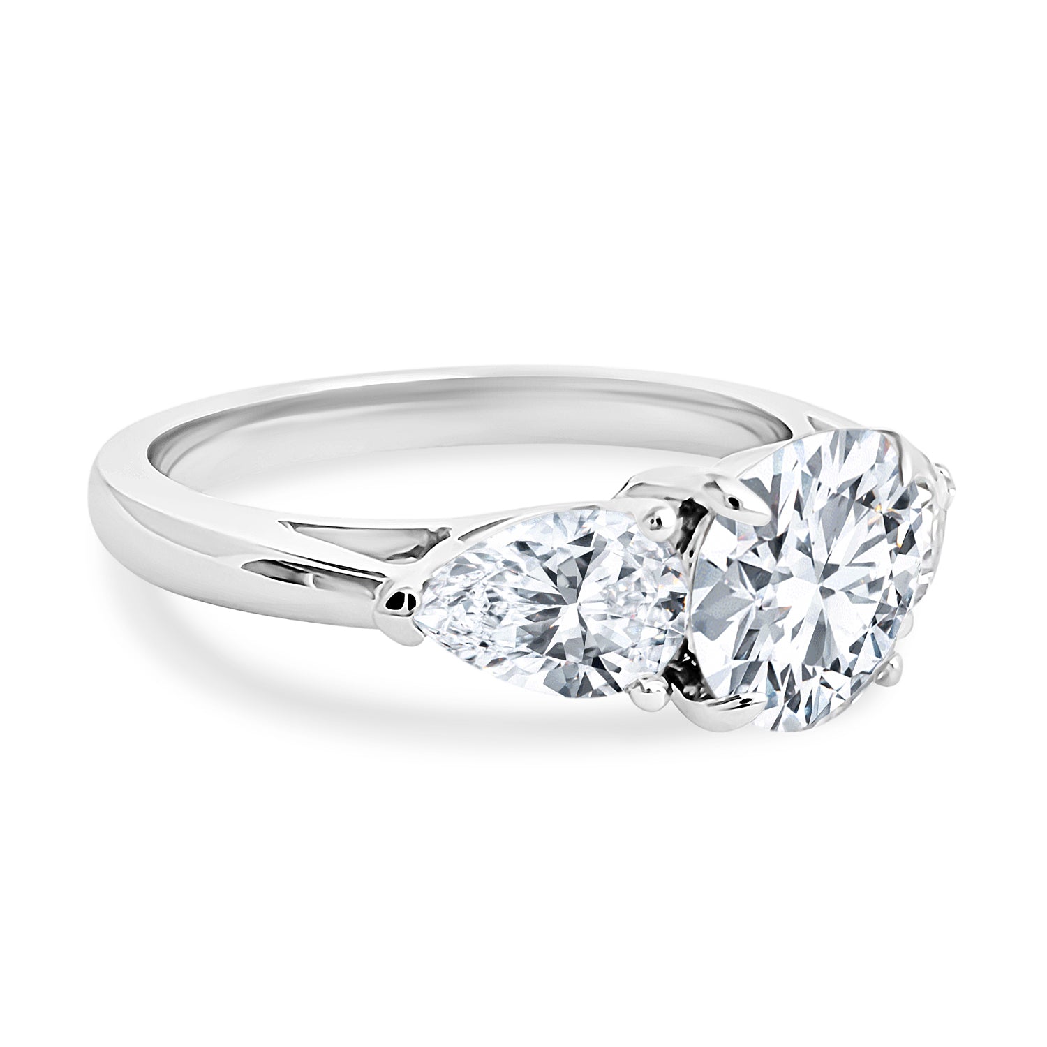 Stylish Trilogy 3 stone engagement Ring