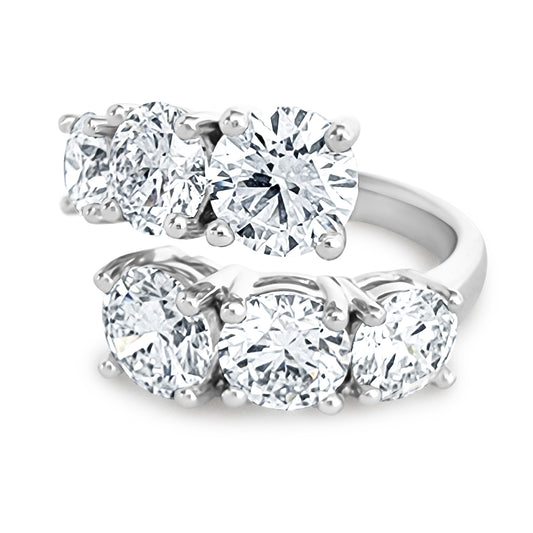 Wrap Ring 3.8cts Ring Hand Ring. Choose Lab Diamonds or Moissanite