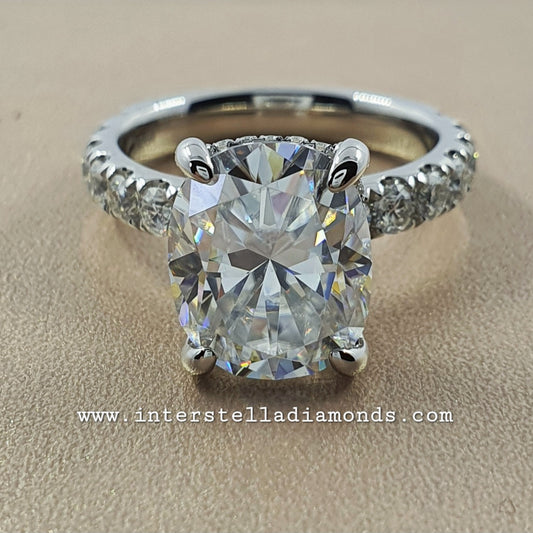 Cushion Cut, Elongated Cushion 5.75ct Engagement Ring