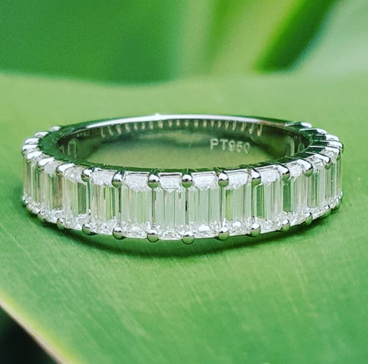 Emerald Cut Wedding Band / Anniversary Ring