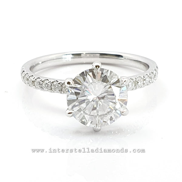 Stunning 2.3ct Engagement Ring Choose Lab Diamonds or Moissanite
