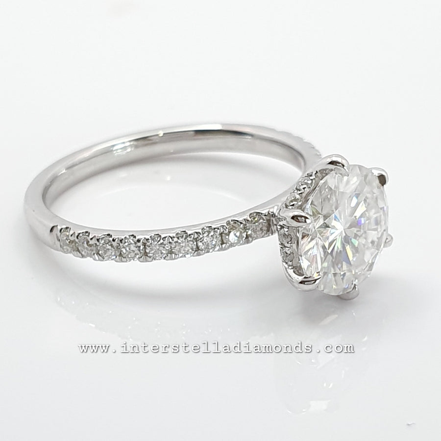 Stunning 2.3ct Engagement Ring Choose Lab Diamonds or Moissanite