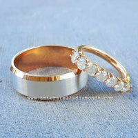 2 Tone Men's Wedding Rings view 3