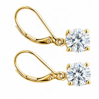 2ct Drop Earrings, Sparkling 1ct Each Ear. view 3