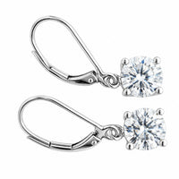 2ct Drop Earrings, Sparkling 1ct Each Ear. view 2