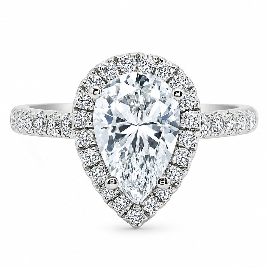 Pear cut, halo 2ct Engagement Ring