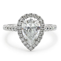 Pear cut, halo 2ct Engagement Ring view 1