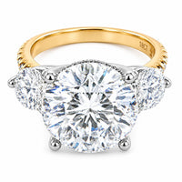 Stylish Modern Trilogy 5.3ct Engagement Ring view 1