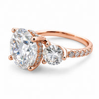 Stylish Modern Trilogy 5.3ct Engagement Ring view 4
