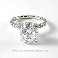 Oval 3.4ct Engagement Ring Choose Lab Diamonds or Moissanite view 4