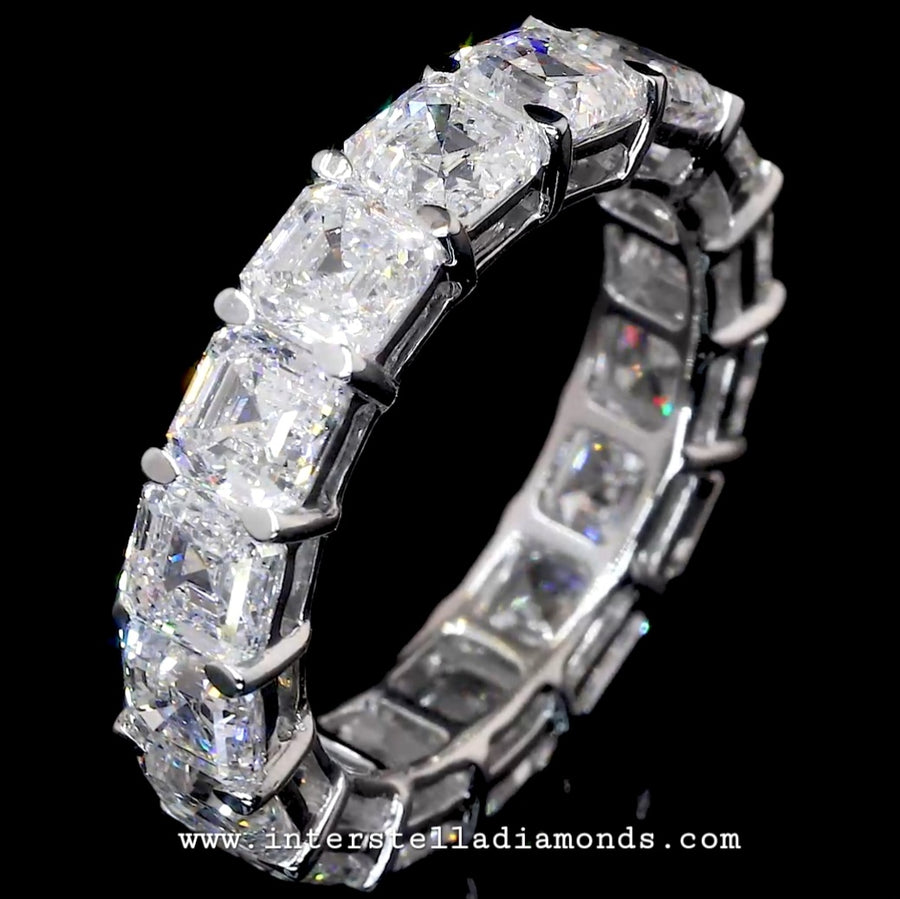 Eternity Band, Stunning Asscher Cut Gemstones