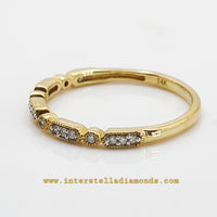 Stunning fine, 14k yellow gold wedding ring or stacker ring view 3