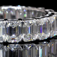 Eternity Band, stunning Emerald cut gemstones. view 5
