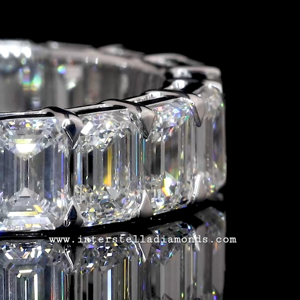 Eternity Band, stunning Emerald cut gemstones.