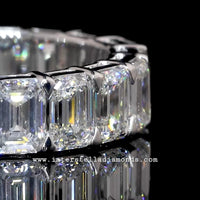 Eternity Band, stunning Emerald cut gemstones. view 3
