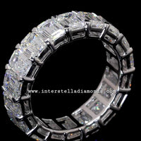 Eternity Band, stunning Emerald cut gemstones. view 2
