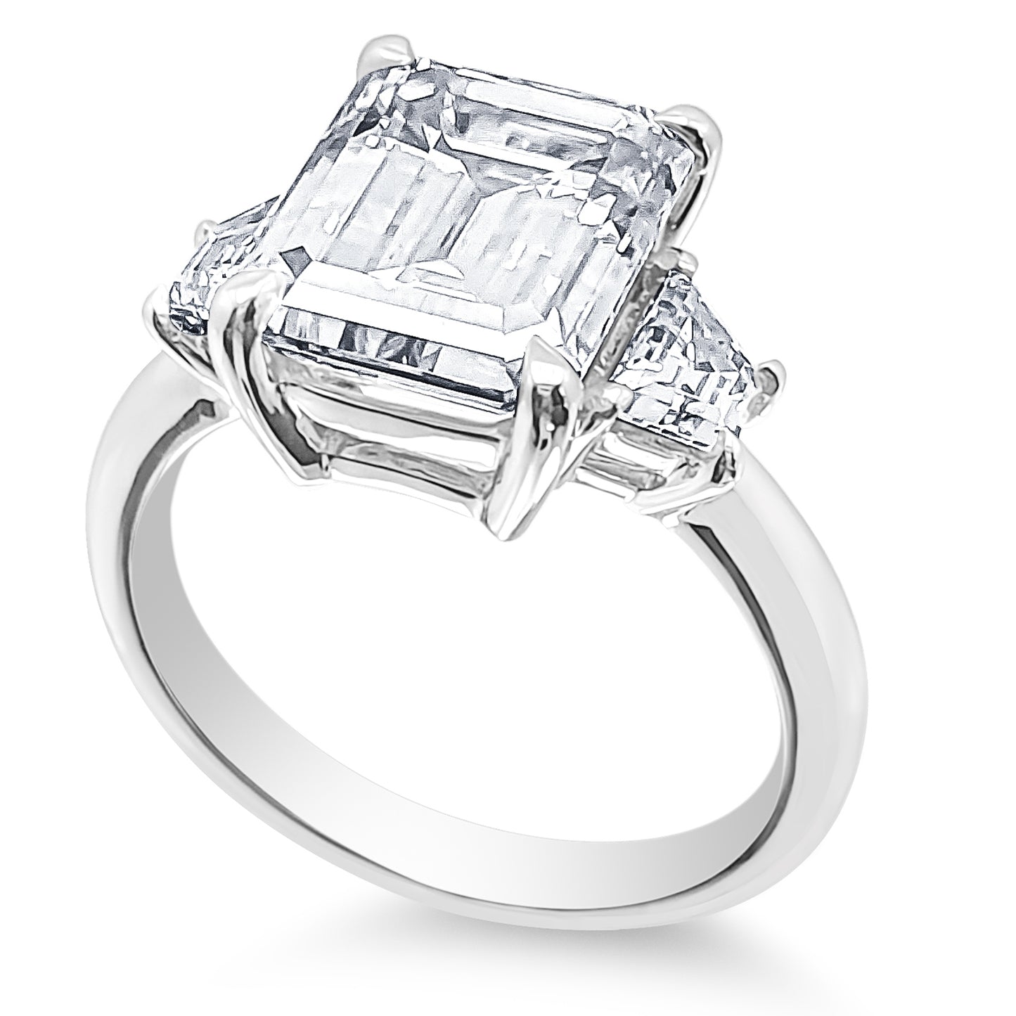 Emerald Cut Engagement Ring Choose Lab Diamond or Moissanite