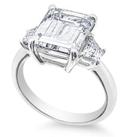 Emerald Cut Engagement Ring Choose Lab Diamond or Moissanite view 2