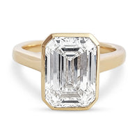 Emerald cut 3ct Engagement Ring Choose lab Diamond or Moissanite view 1