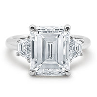 Emerald Cut Engagement Ring Choose Lab Diamond or Moissanite view 1