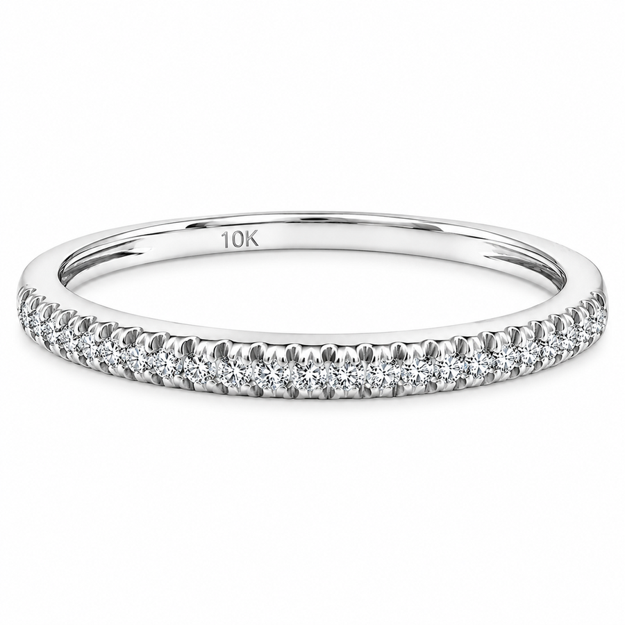 Fine white gold wedding ring or stacker ring