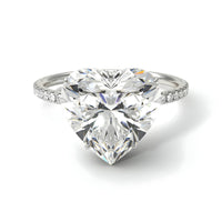 Heart Shape Romantic Engagement Ring. Choose Lab-Diamonds or Moissanite view 1