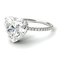 Heart Shape Romantic Engagement Ring. Choose Lab-Diamonds or Moissanite view 2