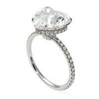 Heart Shape Romantic Engagement Ring. Choose Lab-Diamonds or Moissanite view 3
