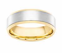 2 Tone Men's Wedding Rings view 1