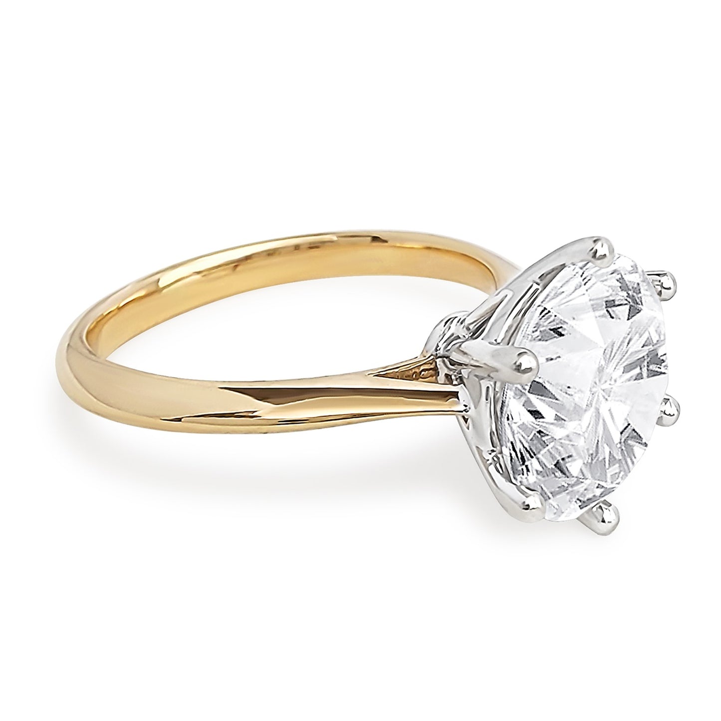Solitaire 3.5ct Engagement Ring Choose Lab diamond or Moissanite