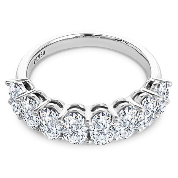 Stunning Wedding Band, 2.4cts oval cut gemstones